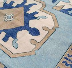 Zara Blue Turkish Handmade Wool Rug